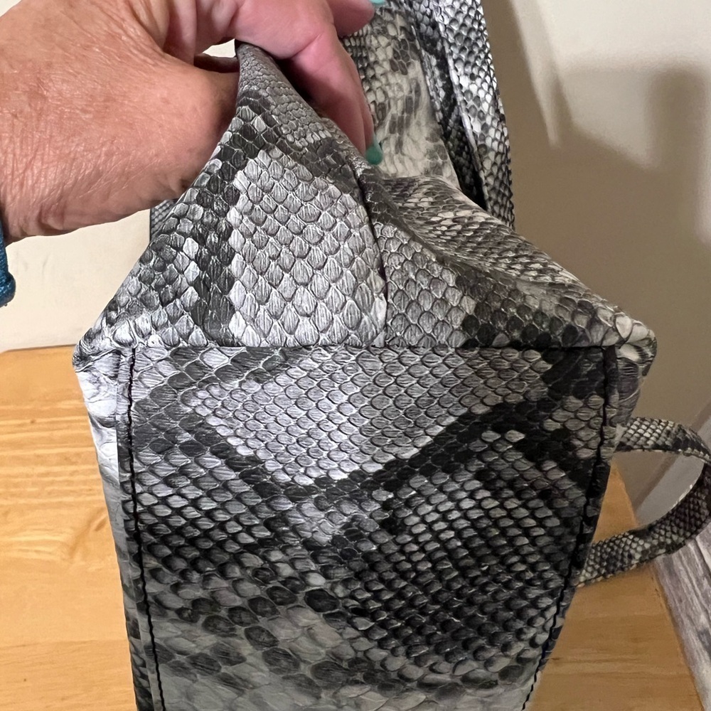Jessica Simpson Black and White Phython Zoey Satchel - Picture 8 of 15